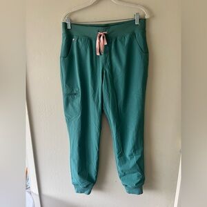 Figs Scrub Pants Jogger Pants with Pink Accent